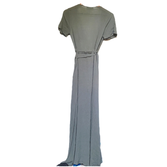 🚫SOLD🚫Lulu's Much Obliged Olive Green Wrap Maxi Dress - Picture 7 of 8